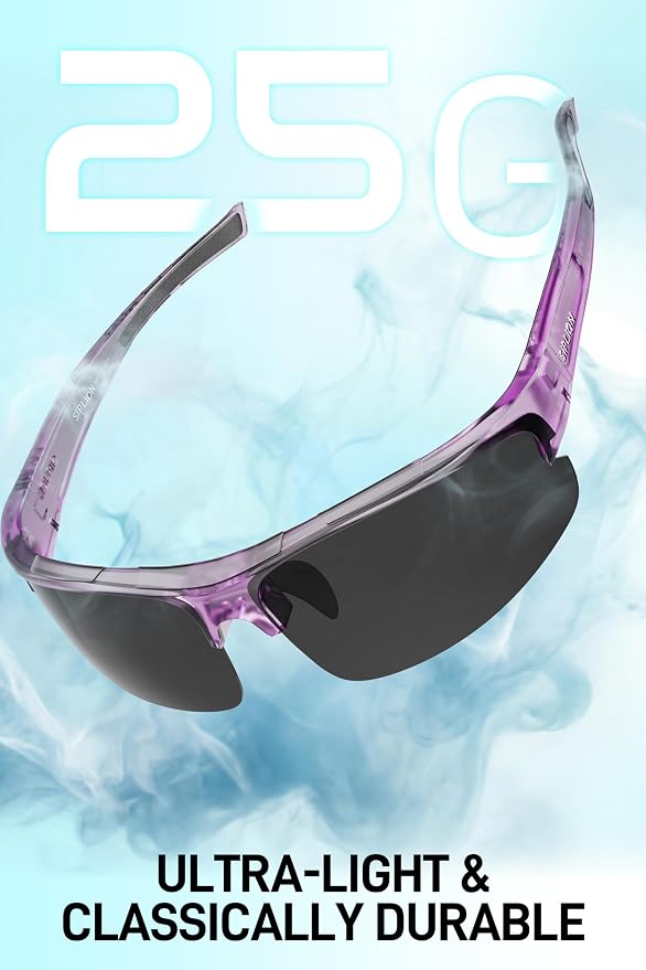 SIPLION Polarized Sunglasses Men Sports: UV400 Protection Anti-Slip Wrap-Around TR90 Frame for Driving Fishing Golf Running