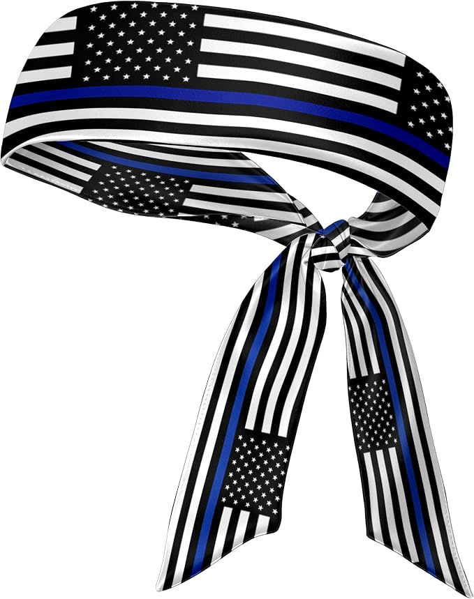Flag Tie Headbands for Men Women, Moisture Wicking Sweatband Breathable Sports Headwrap, Non-Slip Stretchy Adjustable Fitness Hair Band