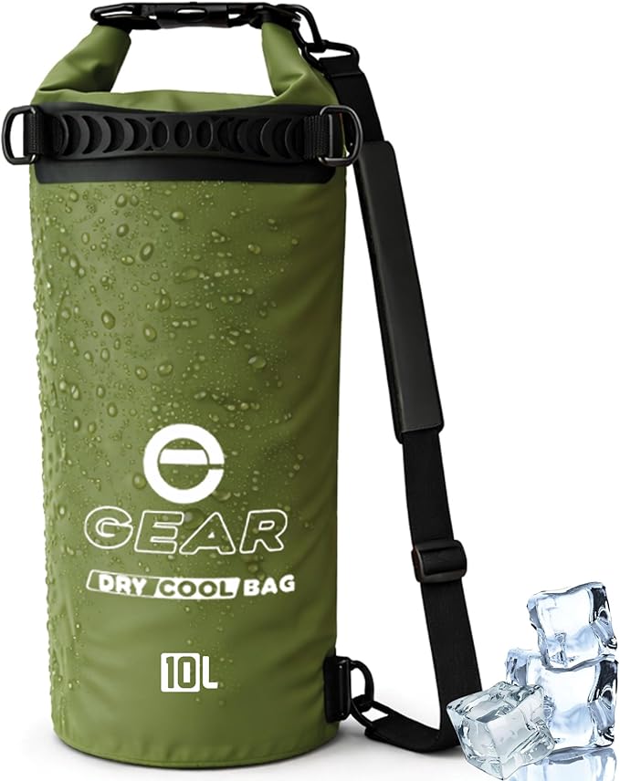 Enthusiast Gear Insulated Dry Bag Floating Cooler – 10L / 15L / 25L Roll Top, Leak Proof, Waterproof, Collapsible, with Padded Shoulder Strap - Perfect for Kayaking Fishing Beach