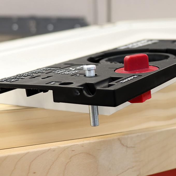 Milescraft 1342 Euro Hinge Jig – Concealed Hinge Jig, Drilling Guide, Drill Guide Jig for Framed and Frameless Cabinets. Metal Drill Guide Produces Perfect Hinge Holes. 35 mm Forstner Bit Included