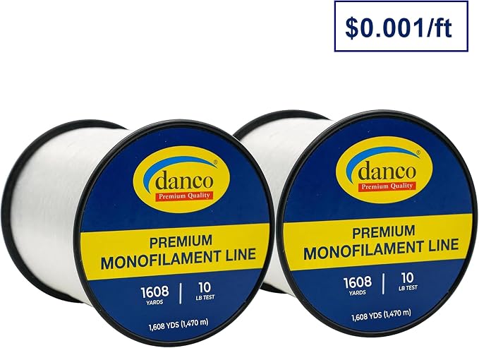 Monofilament Fishing Line | Jumbo Amount 2-1/4 lb Spools Value Pack - Low Memory and Stretch - Abrasion Resistant - Freshwater and Saltwater Fishing Line