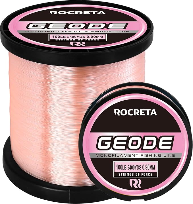 Geode Monofilament Fishing Line - Premium Resistant Nylon Mono Fishing Line 3-100lb - Superior Freshwater & Saltwater Mono Leader Materials 500/1200/2400yds