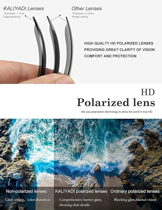 KALIYADI Sunglasses Men Polarized for Mens and Womens Unisex Sun Glasses for Driving UV Protection