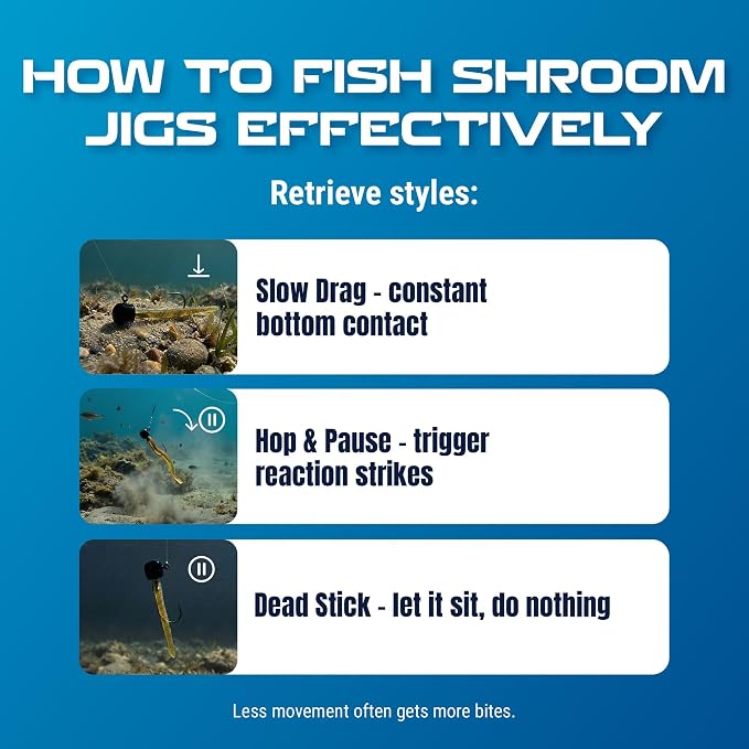 Reaction Tackle Ned Rig Jig Heads - Mushroom Jig Head Shroom jigs, Bass Fishing Lures, Fishing Tackle Finesse Jig Fishing Hooks (25-Pack Kit)