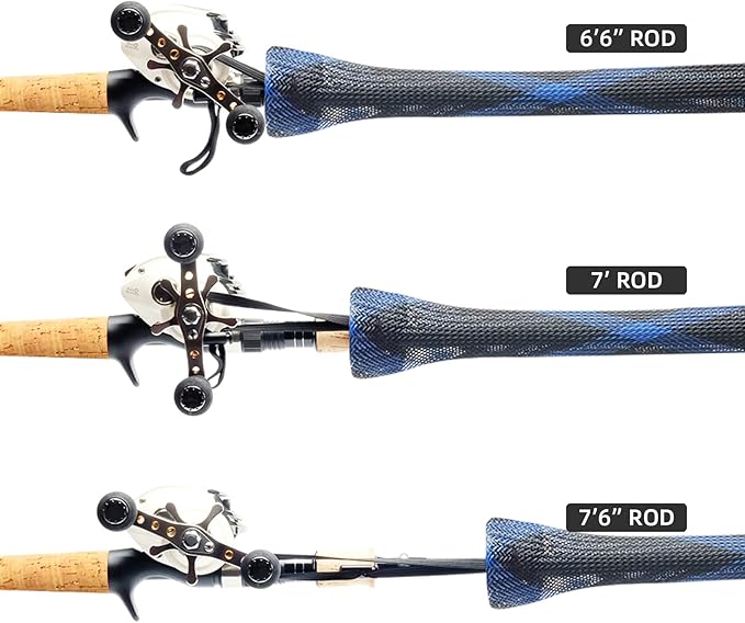 SF Fishing Rod Sock Fishing Rod Sleeve Rod Cover Braided Mesh Rod Protector Pole Gloves Fishing Tools for Spinning Fishing Rod,Casting Rod,Musky Rod, Ice Rod, Fly Rod, Spey Rod