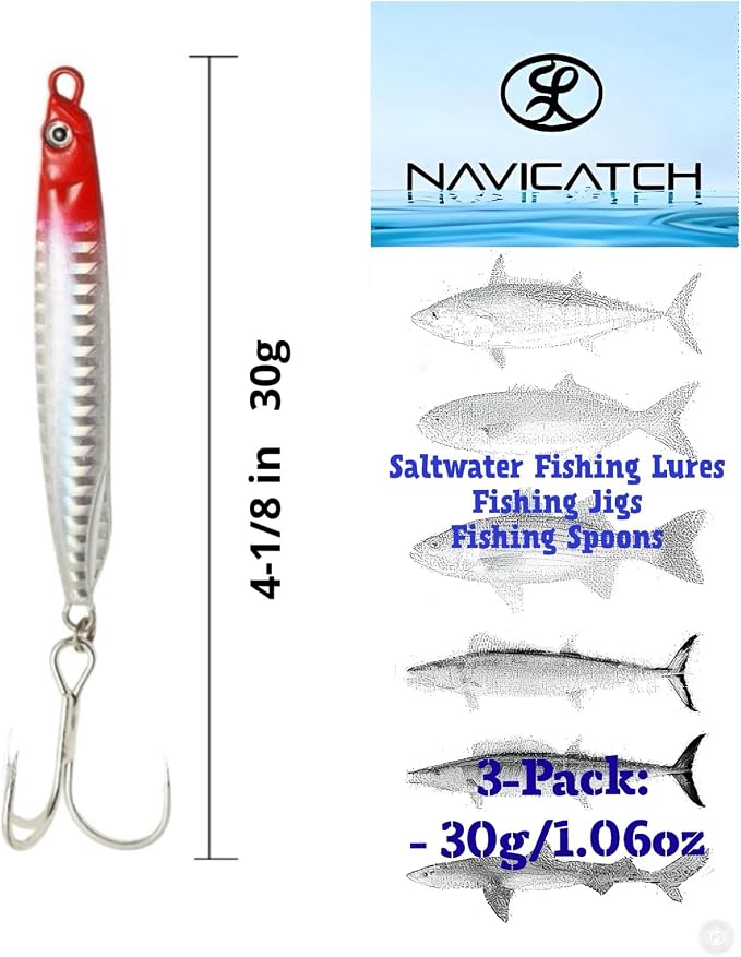 Saltwater Fishing Lures Fishing Jigs Fishing Spoons for Striped bass, Pompano, Spanish Mackerel ，Bluefish