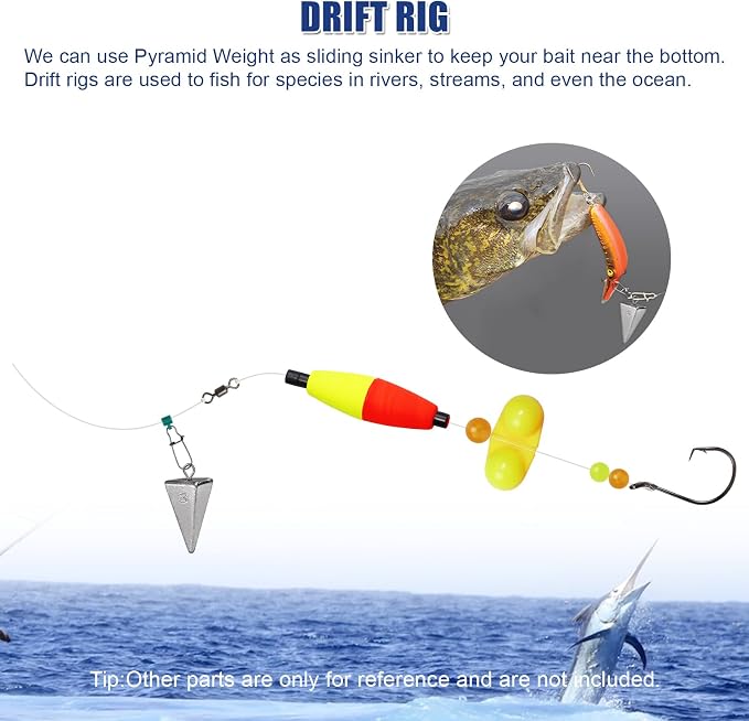 Triangle Fishing Weights 4-Sided Pyramid Sinkers Lead Fishing Weights and Sinkers for Saltwater Ocean Surf 1oz-32oz/2LB