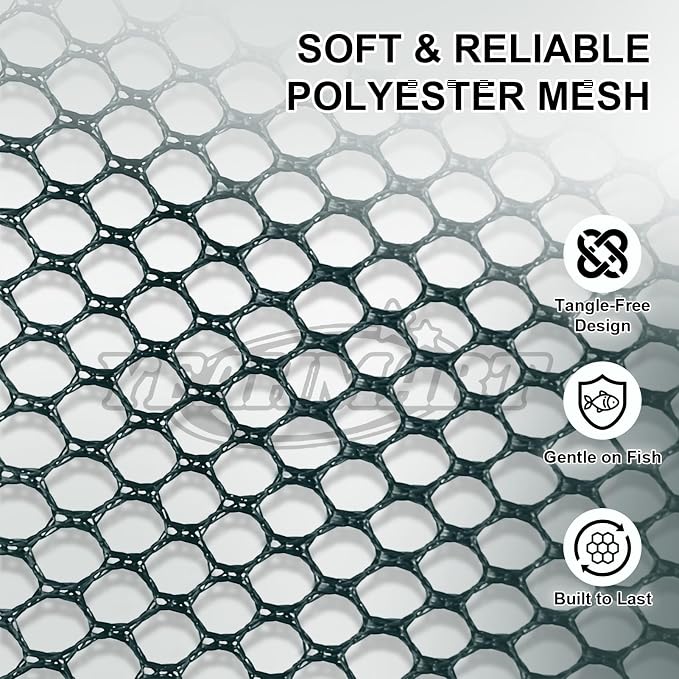 Yeahmart Fishing Landing Net with Telescopic Aluminum Handle Pole, Collapsible Nylon Mesh Minnow Fish Net for Saltwater & Freshwater, Portable Fishing Gear for Kids, Men, Women, Extends 21-75 Inches