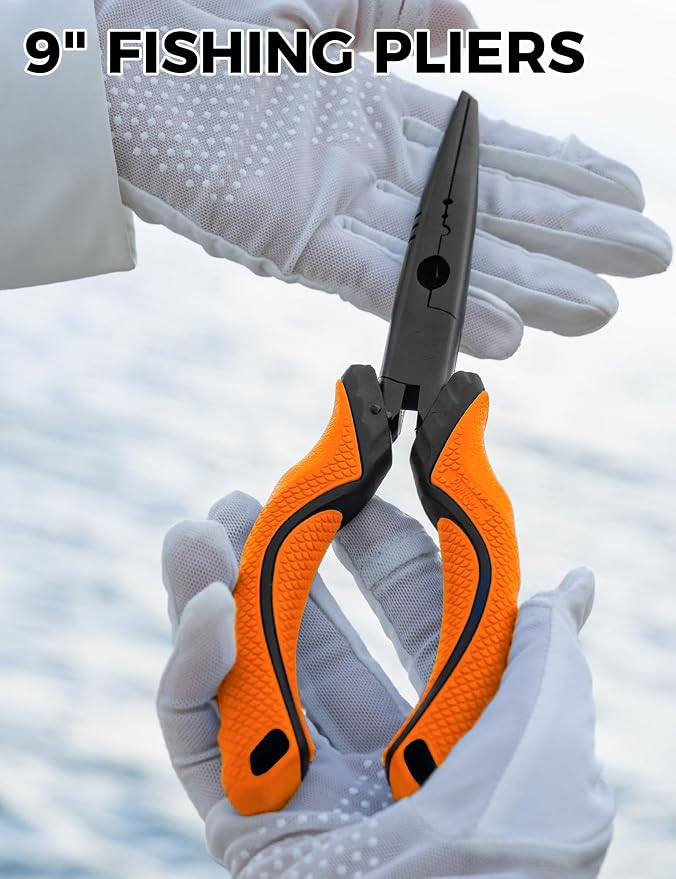 Fishing Pliers,Carbon Steel with Corrosion Resistant Coated Fishing Tools,Multitool for Saltwater