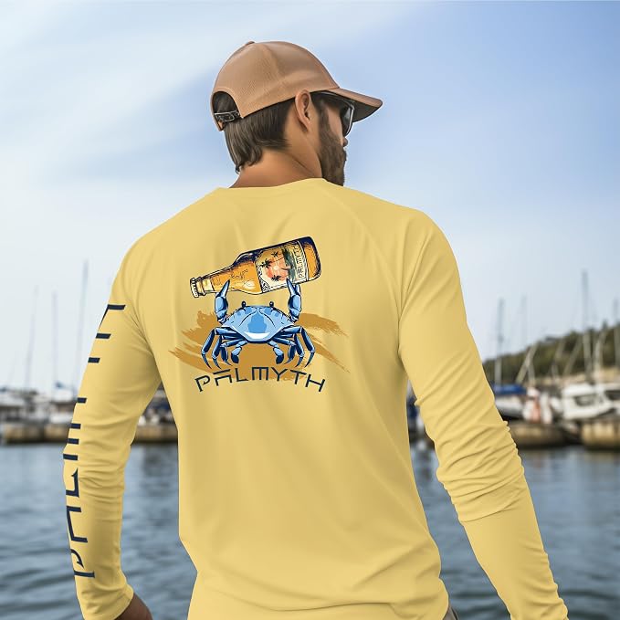Palmyth Fishing Shirts for Men Long Sleeve UPF 50+ T Shirt Sun Protection Tee