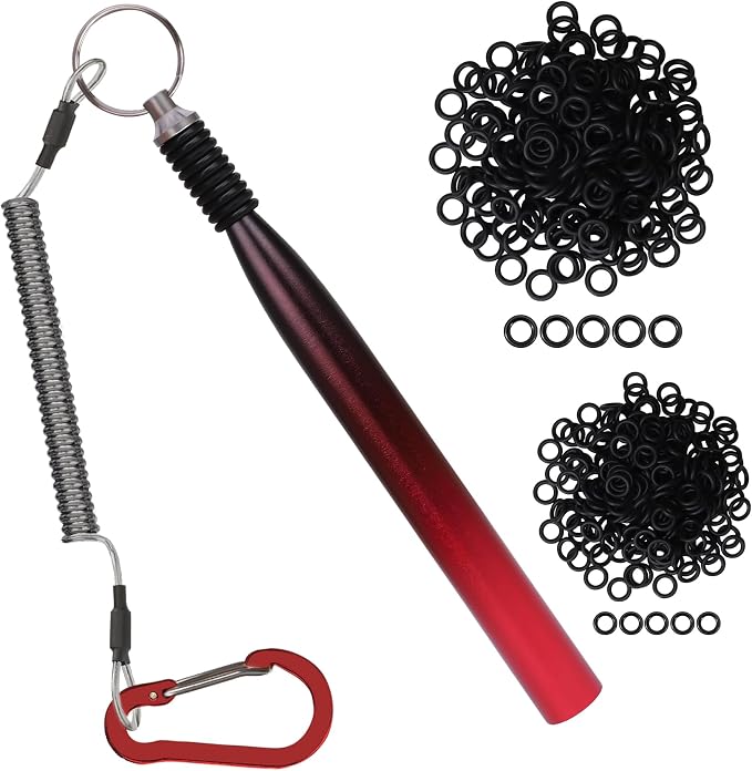 TRUSCEND Gradient Fishing Wacky Rig Tool with Silicone O Rings 210Pcs for 3"-4" and 5"-7" Fishing Worm Lures, Ultra-Smooth Downriggers Tube for Easy Installation and Great Protection of Stick Bait N1
