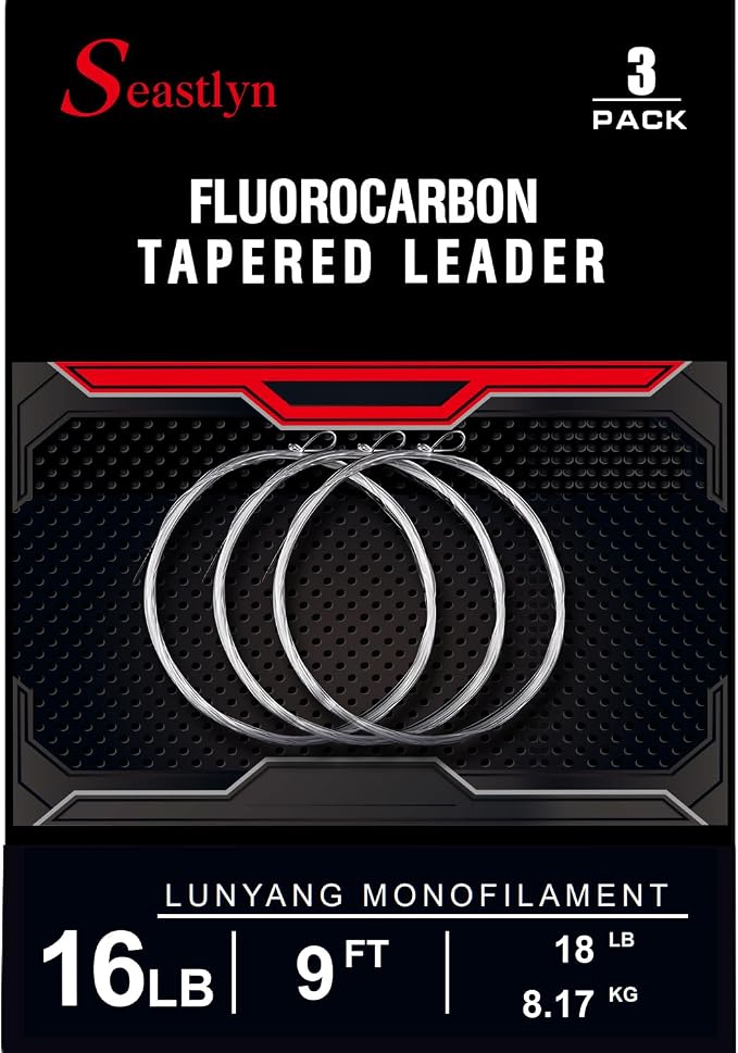 3 Packs Pre-Tied Loop Fly Fishing Tapered Leader Fluorocarbon 7.5FT 9FT 12FT 0X 1X 2X 3X 4X 5X 6X 7X 8LB-26LB