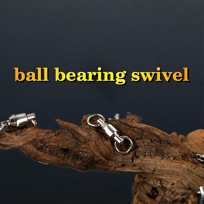 AMYSPORTS Ball Bearing Swivels Connector High Strength Stainless Steel Solid Welded Rings Barrel Swivels Saltwater Freshwater Fishing
