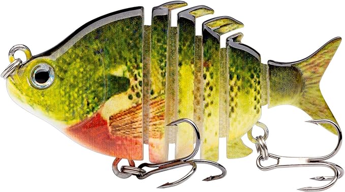 Bassdash SwimPanfish 0.34oz Hard Swimbaits Multi Jointed Topwater Trout Bass Fishing Crank Lure for Freshwater and Saltwater