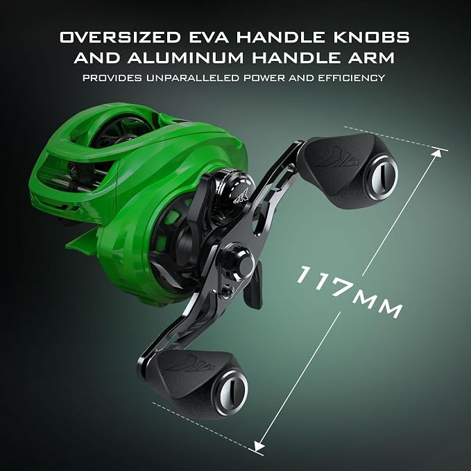 KastKing Zephyr Baitcasting Fishing Reel, Halo XII Magnetic Braking System Baitcaster Reel, 7+1 Double Shielded Stainless Steel BB, 7.2:1 High-Speed Gear Ratio, 18lb Triple Disc Carbon Fiber Drag