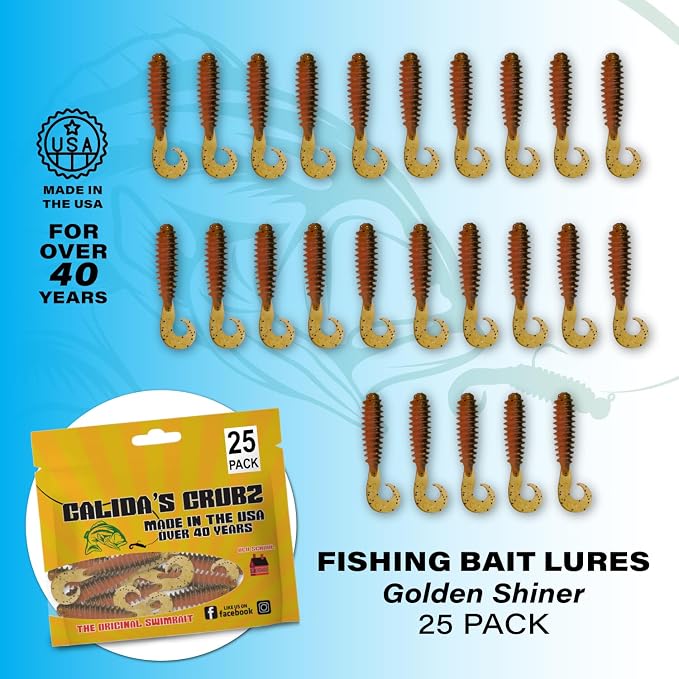 Galida's Grubz Soft Plastic Fish Bait Lures for Fishing | Fishing Bait Lure with Deep Ribs | Great for Beginners and Advanced Fishermen