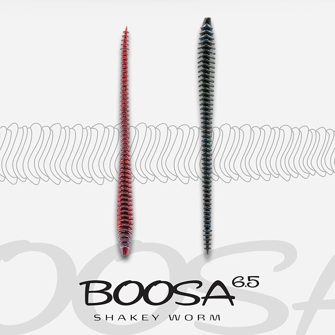 6th Sense – Boosa Shakey Worm – Alternating Ribbed Body, Flexible Movement, Bulbous Tail Action (10/pk) - Made in The USA