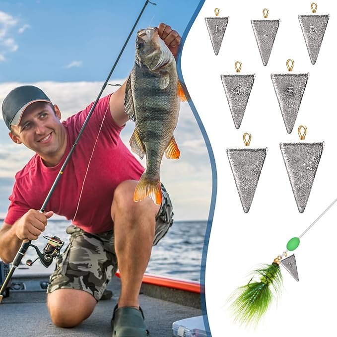 Shimeyao 18 Pieces Pyramid Sinkers Fishing Weights Triangle Fishing Sinkers Rig Pyramid Sinker for Ocean Saltwater Surf Bass Casting Gear Tackle