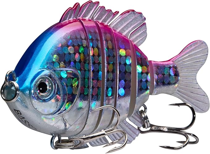 BASSDASH SwimPanfish Multi Jointed Panfish Bluegill Swimbaits Hard Topwater Bass Lures Fishing Lure Crank Saltwater 3.5in/0.85oz,Pack of 4