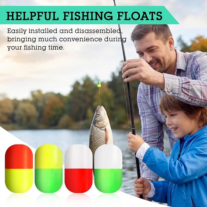 Skylety 100 Pieces Pompano Rig Floats for Surf Fishing Pill Snell Fishing Floats Making Kit for Trout Catfish Walleye