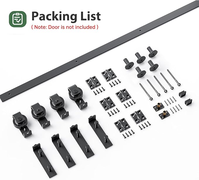 64" Bifold Sliding Barn Door Hardware Track Kit,Side Mounted Black J Shape Roller,Smoothly and Quietly,Assembly Easy,Fit Four 15" Bi-Folding Doors (Door Not Included)