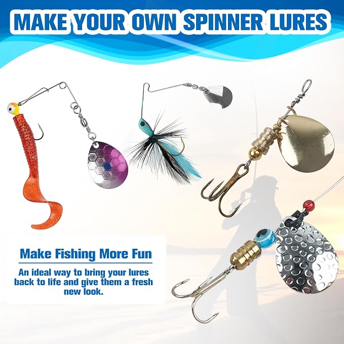 Walleye Rig Making Kit DIY Fishing Lure Spinner Making Kit Supplies Parts Crawler Harness Live Bait Rigs Colorado Blades Pompano Floats Clevis Beads Tackle Fishing