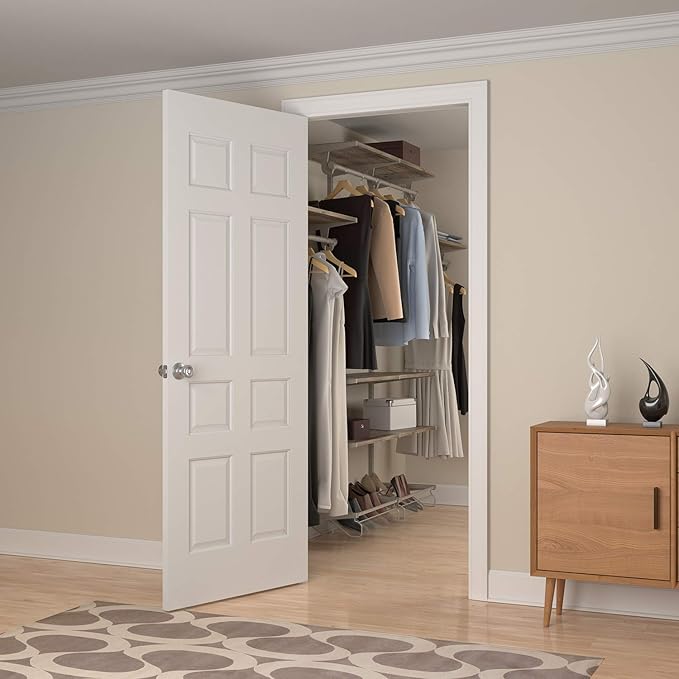 Closet Culture by Knape & Vogt 8 Ft. Steel Closet Organization System with 6 Driftwood Wood Shelves