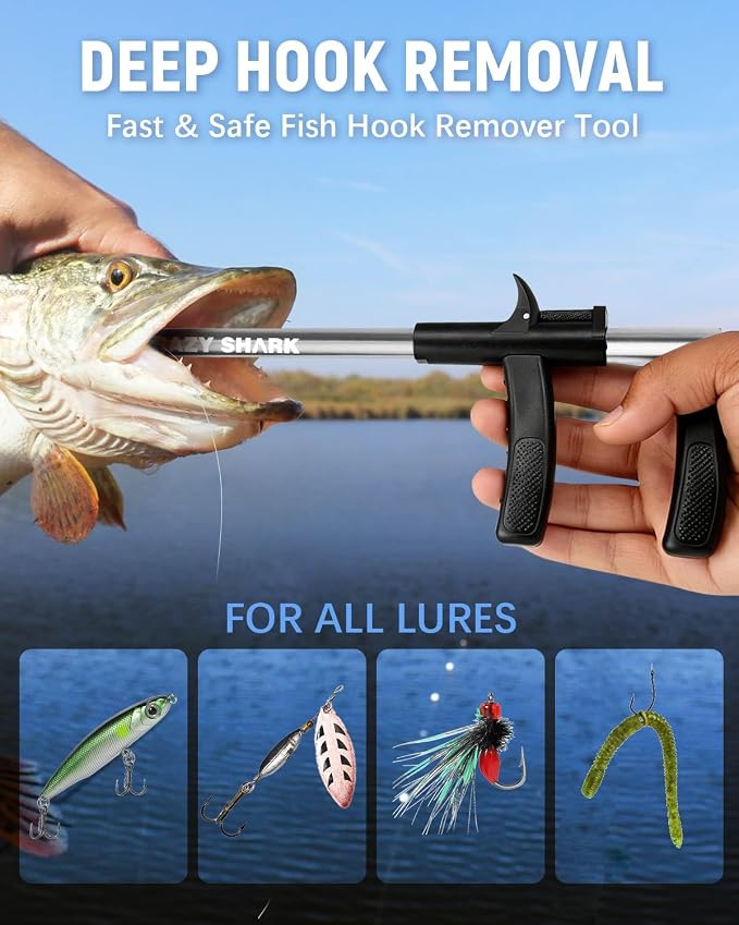 Fish Hook Remover Tool, Aluminum Fishing Hook Remover Extractor 13.6in