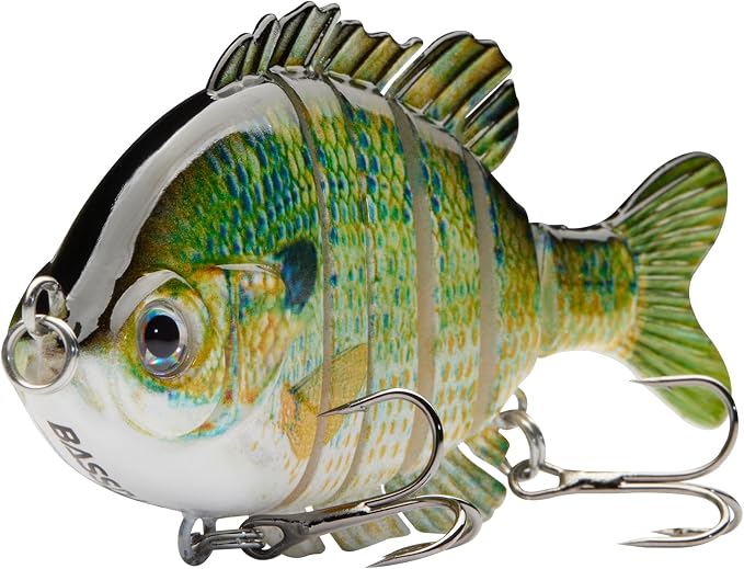 BASSDASH SwimPanfish Multi Jointed Panfish Bluegill Swimbaits Hard Topwater Bass Lures Fishing Lure Crank Saltwater 3.5in/0.85oz