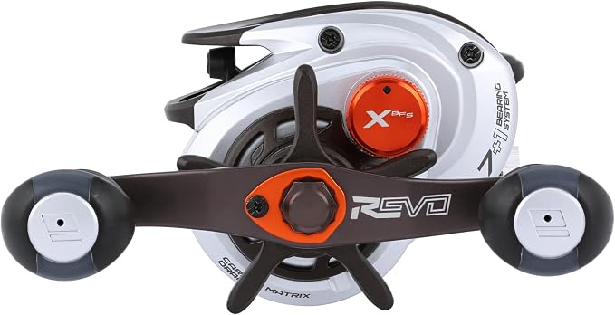 Abu Garcia Revo X BFS Low Profile Reel, Reliable Freshwater Fishing Reel, Lightweight C6 Carbon Sideplates and BFS Tuned MagTrax Braking System, Carbon Matrix Drag System