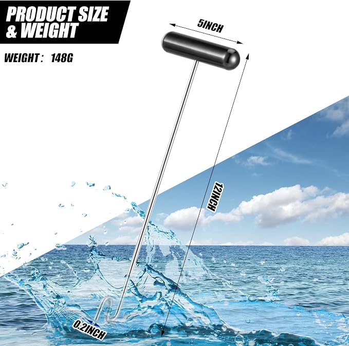 Sotiff 2 Pcs 12 in Stainless Steel Fish Hook Remover Tools Summer Fishing Hook Quick Removal Device Saltwater Dehooker Aluminum and Fish Dehooker for Fisherman