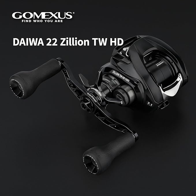 GOMEXUS Power Handle Compatible for Shimano Tranx Daiwa Zillion Abu Garcia 13 Fishing Baitcasting Reel Replacement Crank with TPE Knob, Bass Fishing