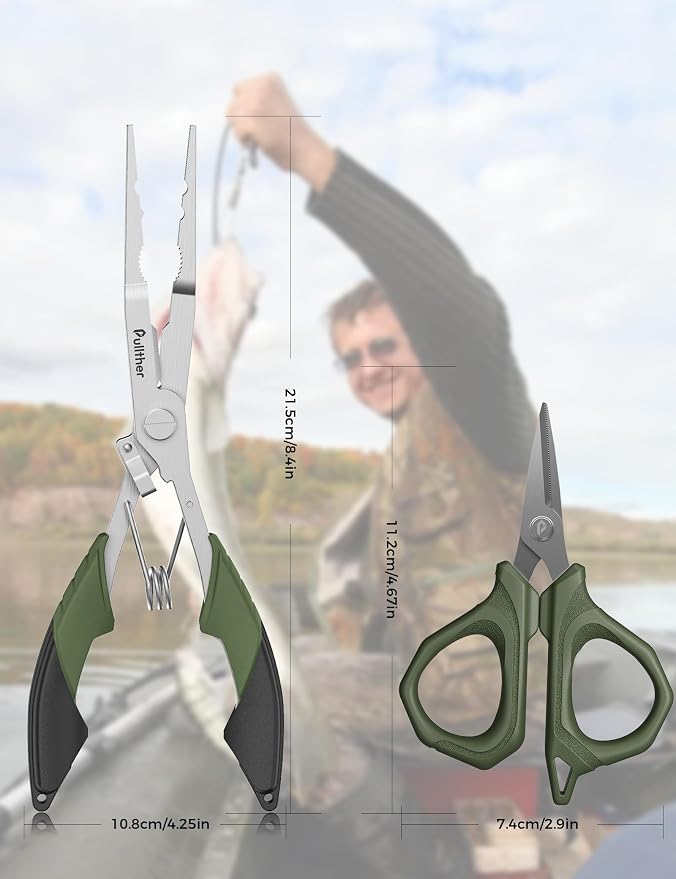 Fishing Tools Kit, Fishing Pliers,Fishing Scissors, Fishing Line Cutter for Braided Fishing Line,Fishing Gear with Lanyard