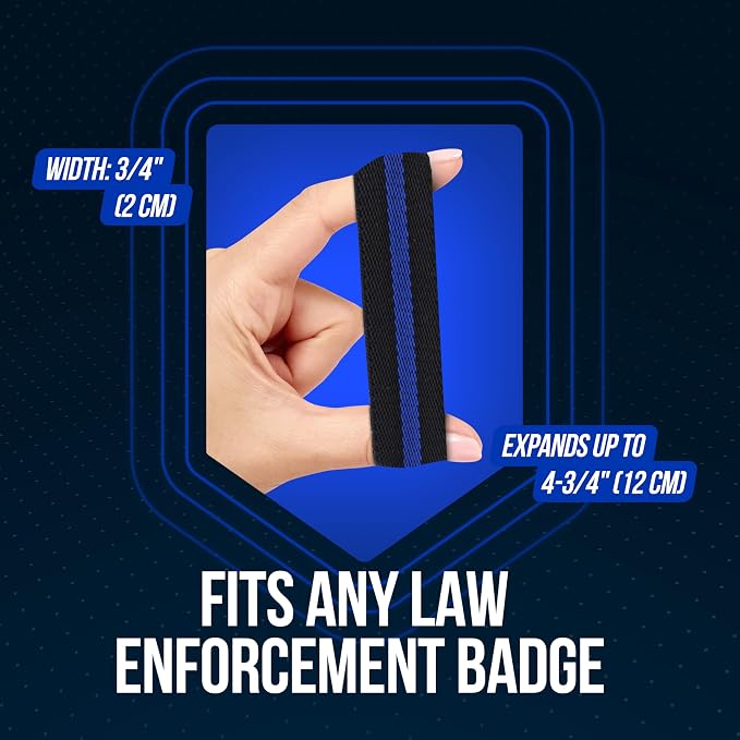 Shirt Stay Plus Mourning Bands for Badges (30-Pack - Made in USA) Thin Blue Line Stripe Police Accessories for Men, Law Enforcement Badge, Police Badges, Police Officer Funeral Shield Elastic Band