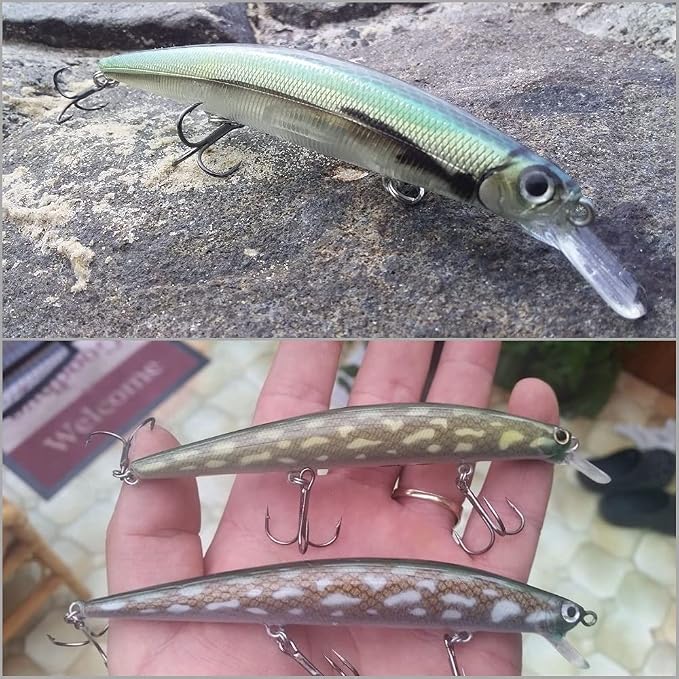 10 Blank Unpainted Minnow Crankbait Topwater Lipless Jerkbait Fishing Lures V3