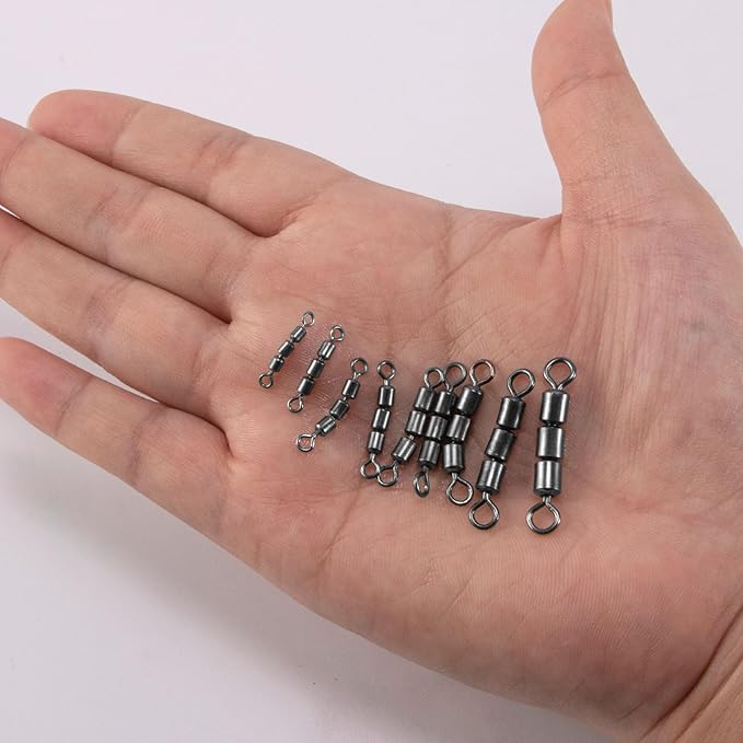 Dr.Fish High Speed 3 Roller Swivels, Bead Chain Barrel Swivels Fishing Tackle Trolling Rolling Leader Lure Connector Salmon Walleye Freshwater