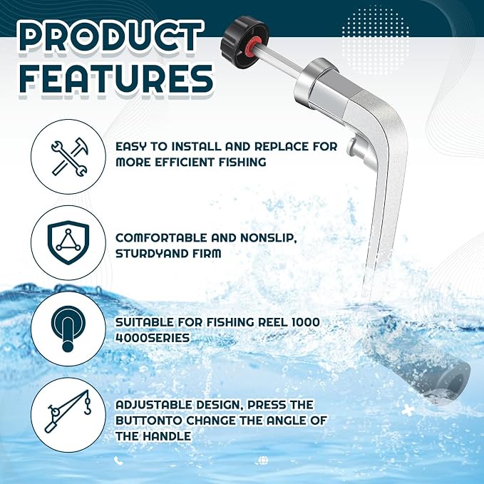 MorningRo Fishing Reel Handle Crank Rotary Knob Power Handles for Spinning Reel Replacement Grip Parts, Middle Size Type 1000-4000