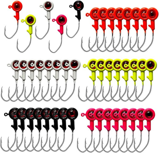 Crappie Jig Heads, 40pack Crappie Jigs Fishing Jig Heads Hook Lure Fishing Jigs Heads for Bass Fishing 1/32oz 1/16oz 1/8oz
