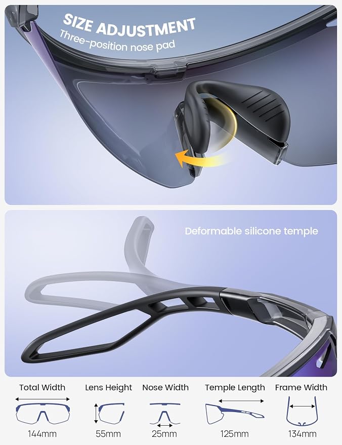 Lamicall 24g Polarized Sports Sunglasses for Men Women - UV400 Protection Sun Glasses for Baseball Running Cycling Fishing