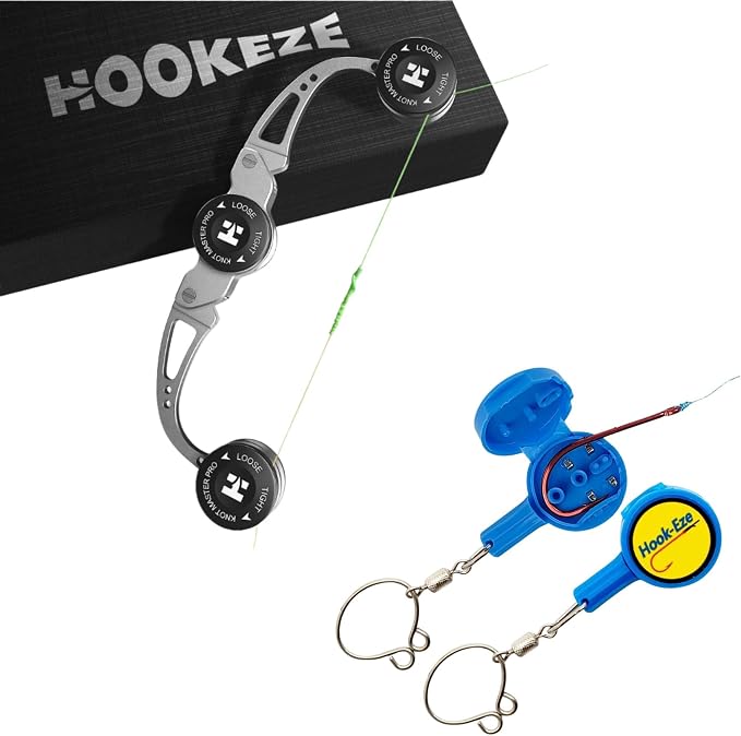 HOOK-EZE Fishing Knot Tying Tool | Protect from Fish Hooks | Tie Fishing Knots Easily, FG Knot Tying Tool, GT Knot Assist for Braid to Leader Connection, Adjustable Tension
