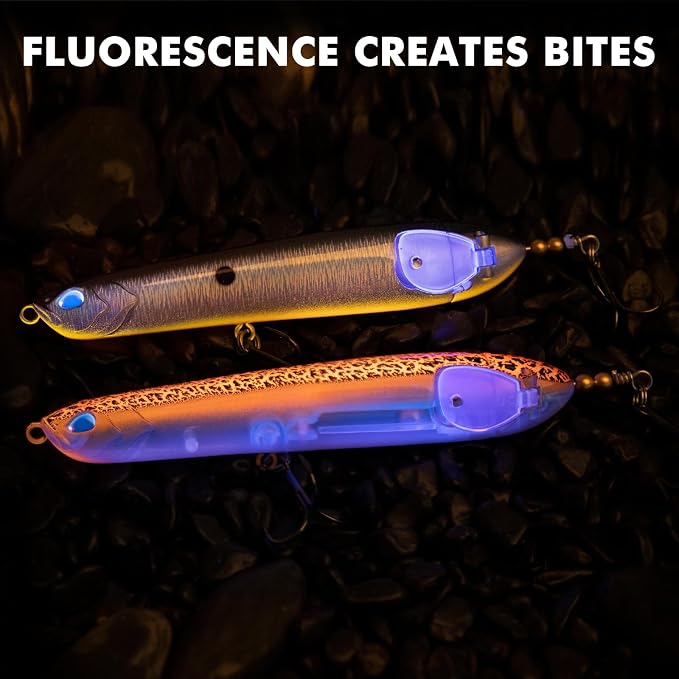 TRUSCEND Popobait Easy Catch Fishing Lures with BKK Hooks, Instant Startup, Longer Cast, Balanced Spray/Sound/Swim, Plopper Topwater Lures for Bass, Trout, Pike, Walleye, Freshwater Saltwater Fishing