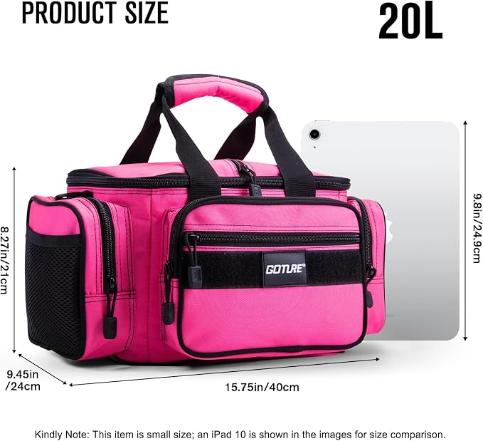 Goture Fishing Tackle Bag with 4 Tackle Boxes, Soft Side 600D Water-Resistant Cross Body Sling Fishing Bag, Small Saltwater Gear Storage Tactical Bags, Gifts for Men/Women (15.75"x9.45"x8.27")