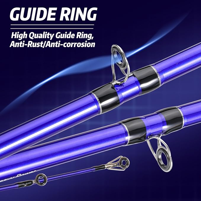 Sougayilang Inshore Saltwater Fishing Rods Combo, 7-Foot Spinning Rods and Casting Rods with Spinning/Trolling Reel