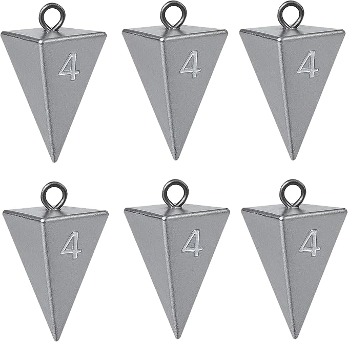Pyramid Sinkers for Surf & Saltwater Fishing Weights - Durable Lead Fishing Sinkers, 1oz,2oz,3oz,4oz,5oz,6oz,8oz, Assortment Packs.