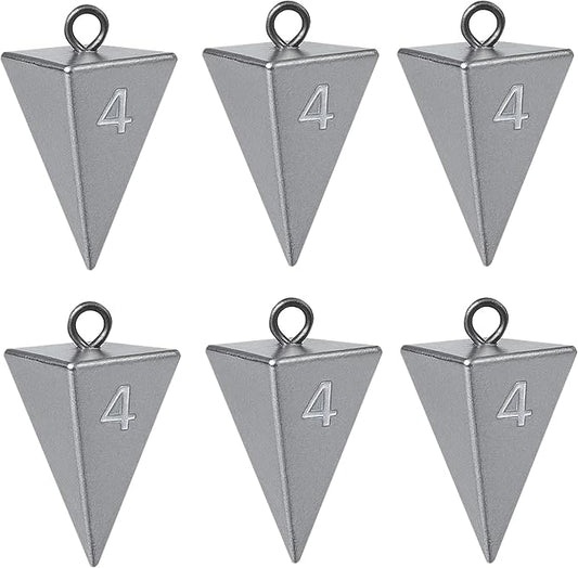 Pyramid Sinkers for Surf & Saltwater Fishing Weights - Durable Lead Fishing Sinkers, 1oz,2oz,3oz,4oz,5oz,6oz,8oz, Assortment Packs.
