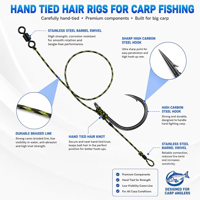 52pcs/218pcs Carp Fishing Rig Kit with Pop-Up Boilies, Dumbell Baits and Rig Needles Fishing Accessories