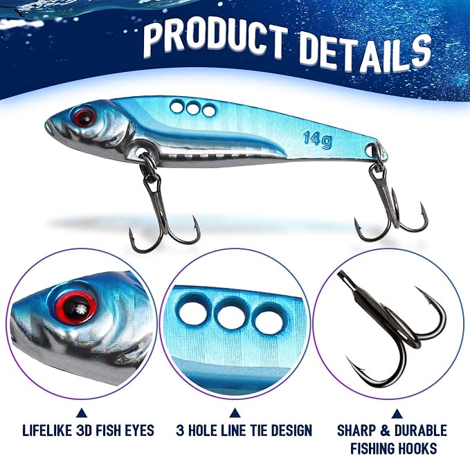 Dovesun 15/20pcs Fishing Spoon Lures Fishing Bait Trout Bass Fishing Lure for Bass, Crappie, Trout Walleye 1/5oz 1/4oz 3/8oz 1/2oz