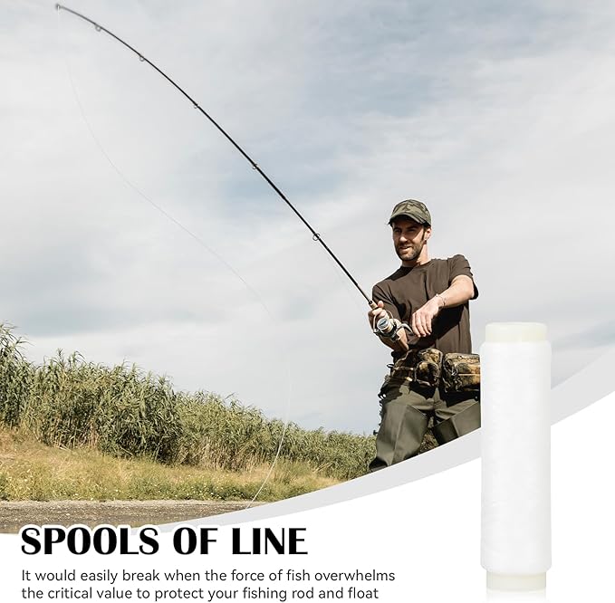2 Pcs Fishing Thread, Invisible Fishing Bait Elastic Thread Clear Fishing String 0.2mm Length 656 Feet Per Spool Stretchy Fishing Line for Salmon Sturgeon Bass