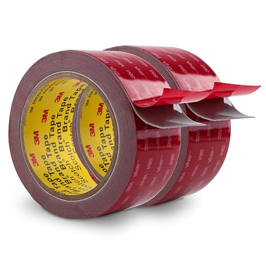3M Double Sided Tape Heavy Duty 2" x 15.4Ft 2 Pack Mounting Tape Foam Tape Waterproof High Temperature Resistance for Indoor Outdoor Home Office Car Decor