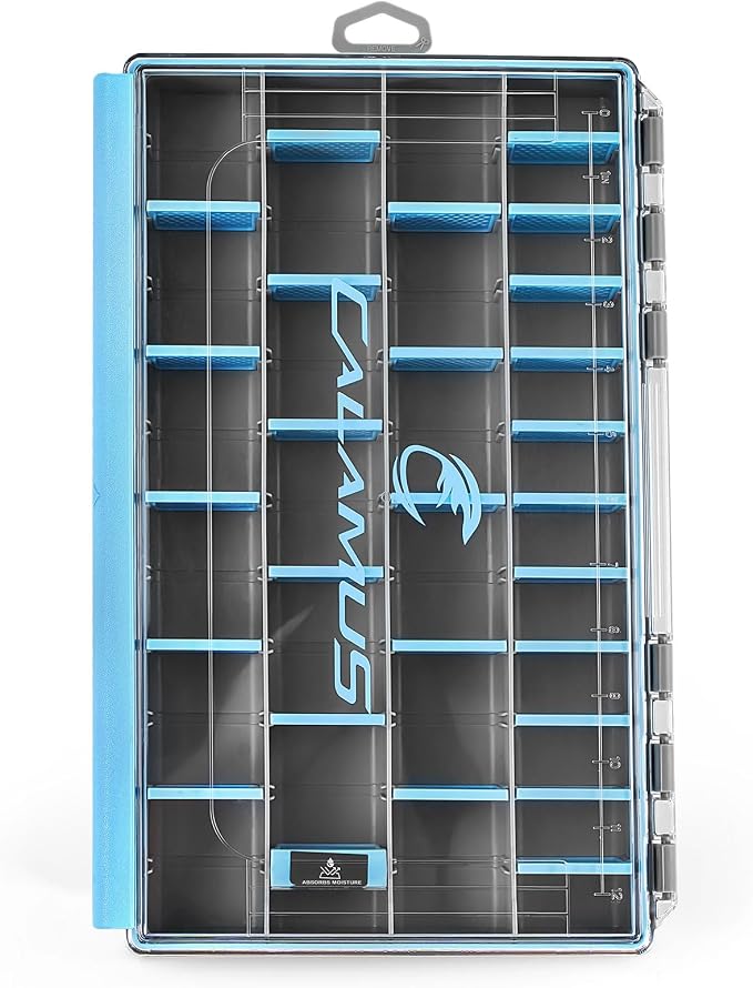 Calamus DryVault Waterproof Tackle Box, Sturdy 3700 Tackle Trays, Fishing Tackle Box Organizer With Removable Dividers, Lure Box and Terminal Tackle Storage